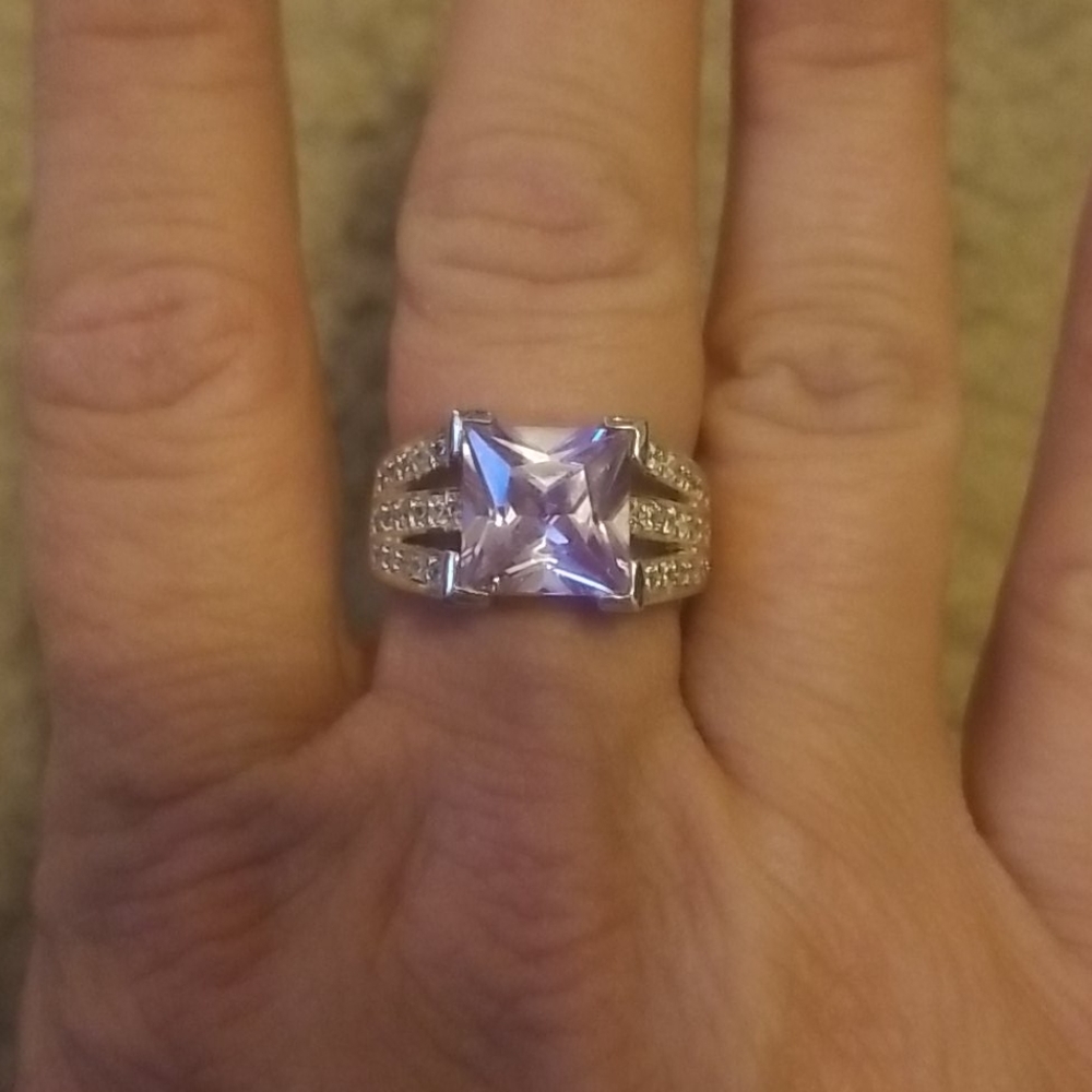 925 sterling silver ring with cz accents